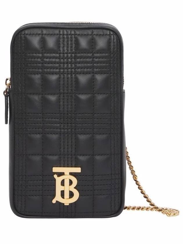Chain Strap Quilted Lambskin Lola Pouch Bag Black - BURBERRY - BALAAN.