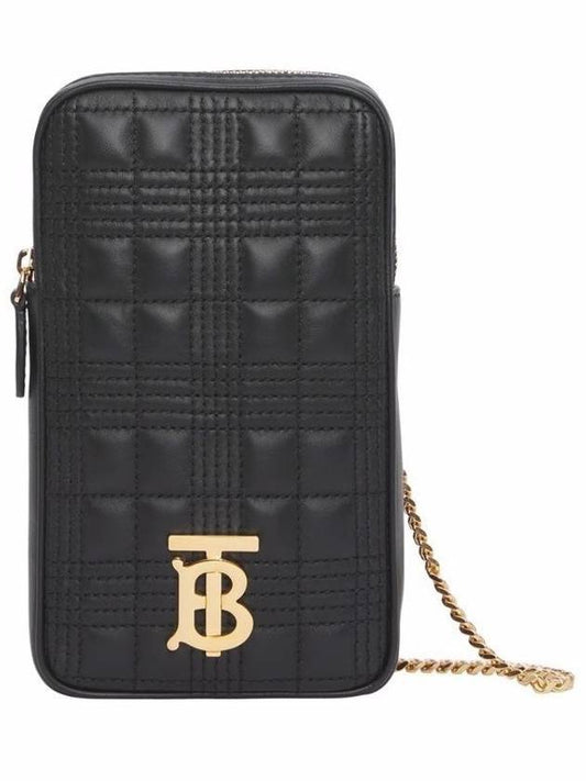 Chain Strap Quilted Lambskin Lola Shoulder Bag Black - BURBERRY - BALAAN 2