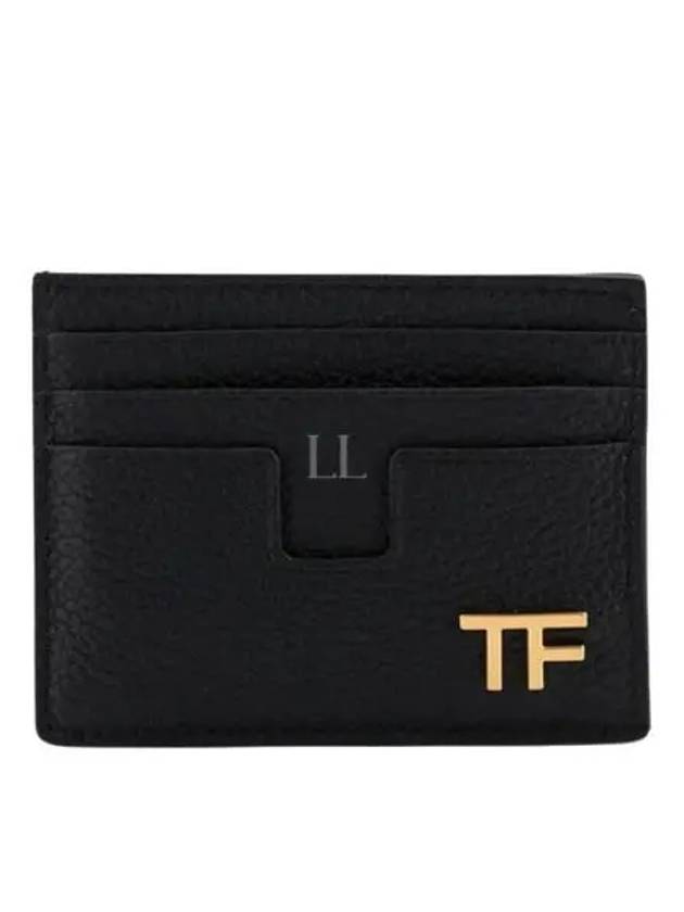 Grain Leather Card Wallet Black - TOM FORD - BALAAN 2