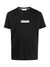 Small Rubber Logo Patch Short Sleeve T-Shirt Black - STONE ISLAND - BALAAN 3