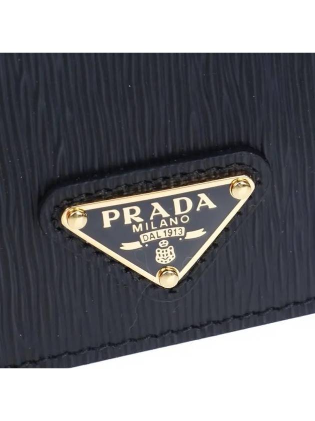 Vitello Triangle Logo Card Wallet Black - PRADA - BALAAN 6