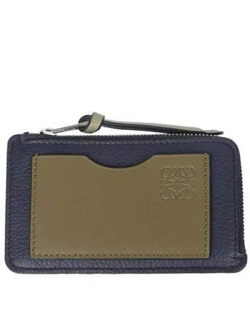 Women s Leather Card Wallet Avis Blue Olive C660Z40X07 6781 1120428 - LOEWE - BALAAN 1