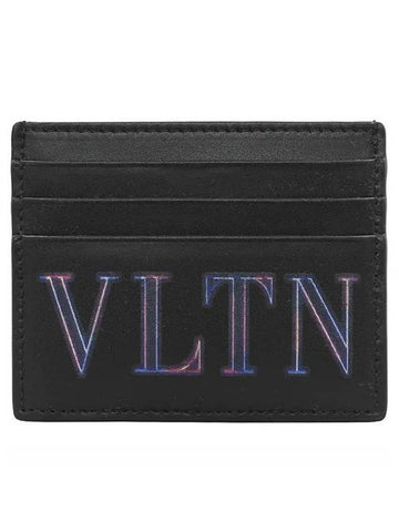 VLTN Neon Card Wallet Black - VALENTINO - BALAAN 1