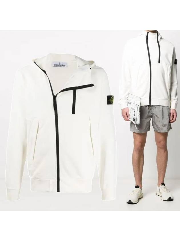 Men's Logo Wappen Double Zipper Hooded Zip Up White - STONE ISLAND - BALAAN 7