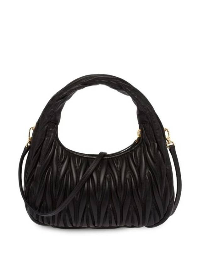 Wander Matelasse Nappa Leather Shoulder Bag Black - MIU MIU - BALAAN 3