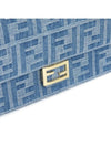 FF Logo Denim Shoulder Bag Blue - FENDI - BALAAN 8