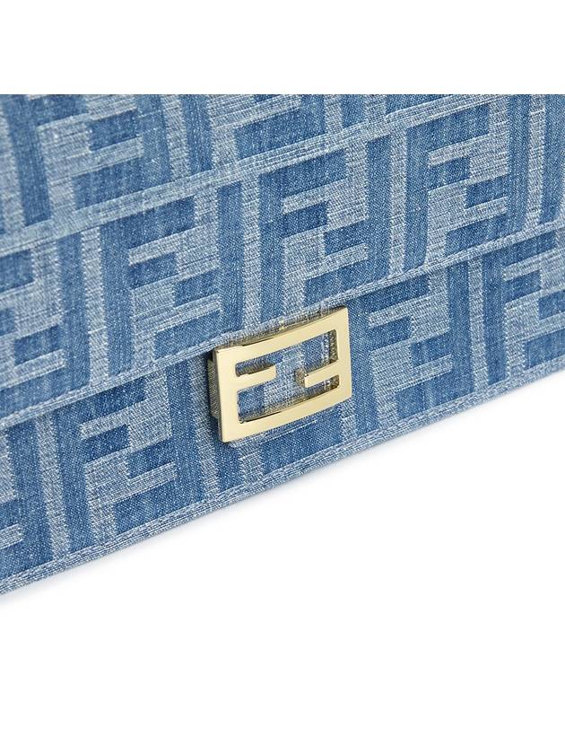 FF Logo Denim Shoulder Bag Blue - FENDI - BALAAN 8