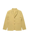 Men's Linen Blend Out Pocket Jacket Light Yellow - SOLEW - BALAAN 2