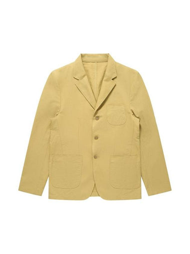 Linen Blend Out Pocket Jacket Light Yellow - SOLEW - BALAAN 1