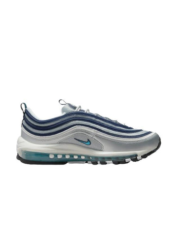 Air Max 97 Low Top Sneakers Metallic Silver And Chlorine Blue - NIKE - BALAAN 1