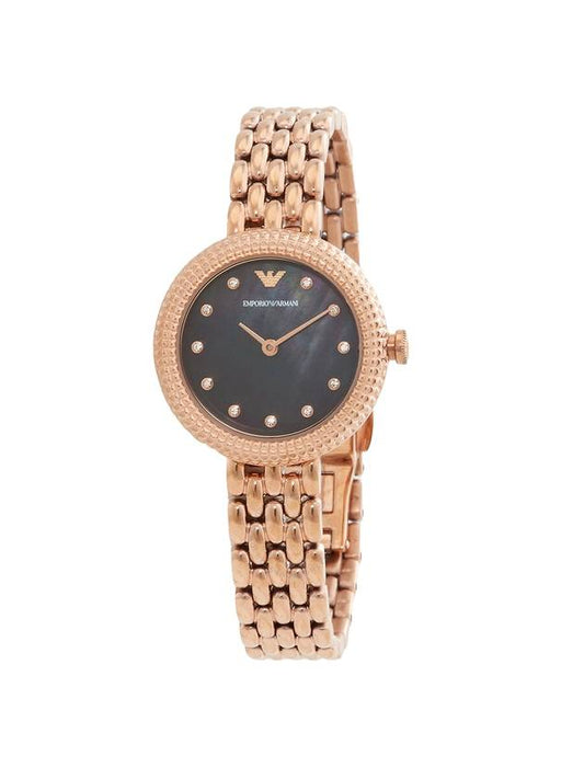 Mother of Pearl Two-Hand 30mm Stainless Steel Black Watch Rose Gold - EMPORIO ARMANI - BALAAN 1