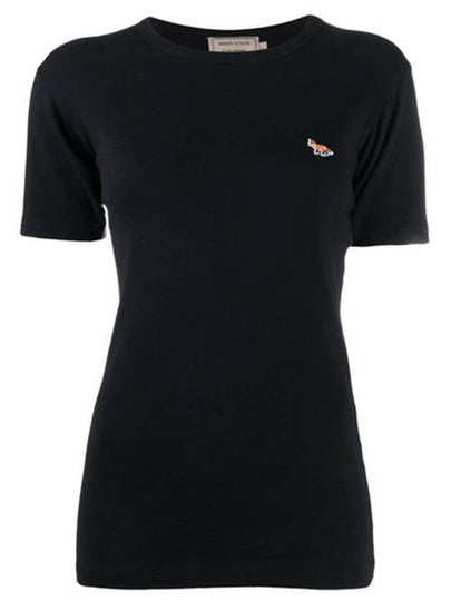 Profile Fox Patch Fitted Cotton Short Sleeve T-Shirt Black - MAISON KITSUNE - BALAAN 2