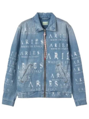 Aries Destroyed Denim Jacket Blue - ARIES - BALAAN 1