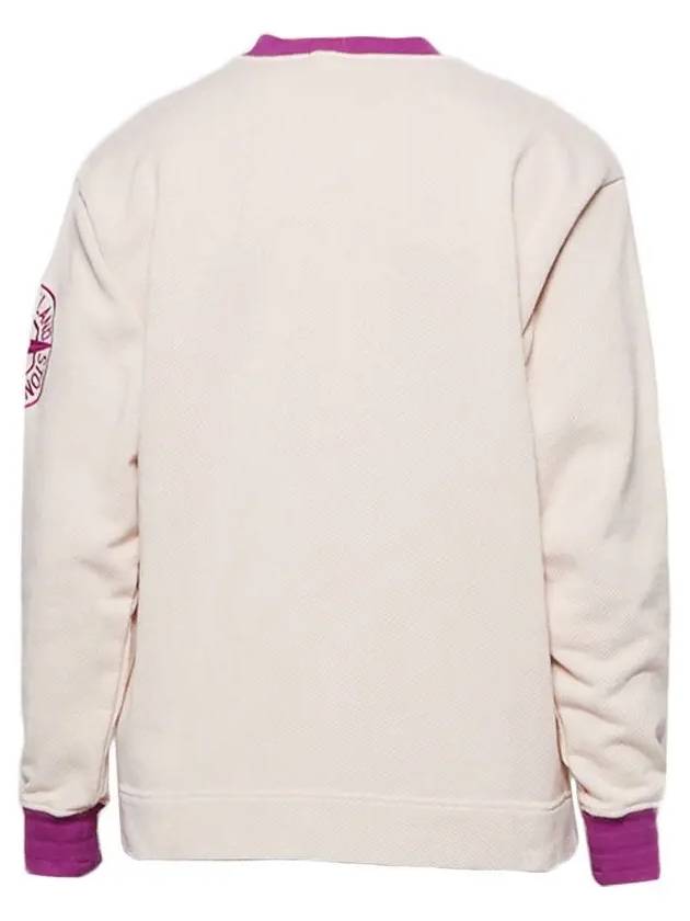 Embroidered Logo Two Tone Sweatshirt Purple Light Pink - STONE ISLAND - BALAAN 4