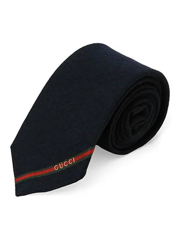 Web Detail Tie Dark Blue - GUCCI - BALAAN 5