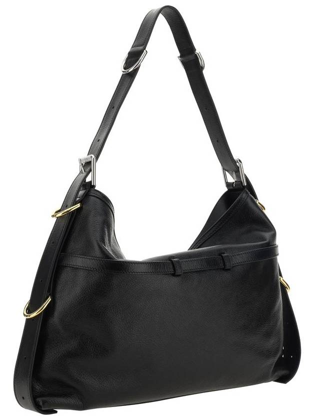 Voyou Medium Leather Shoulder Bag Black - GIVENCHY - BALAAN 3