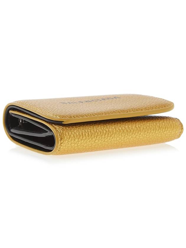 logo tri-fold card wallet gold - BALENCIAGA - BALAAN.