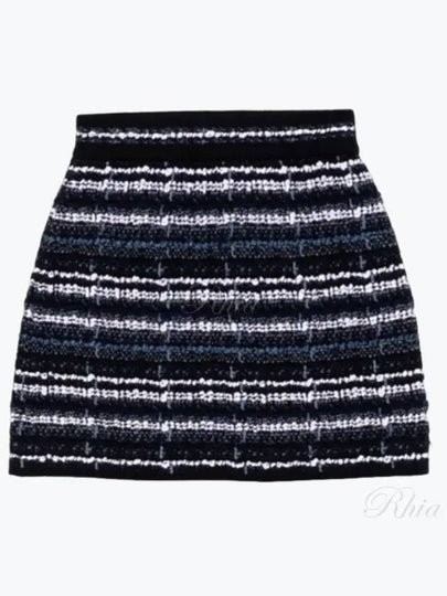 Tweed Mini A-Line Skirt Navy - THOM BROWNE - BALAAN 2