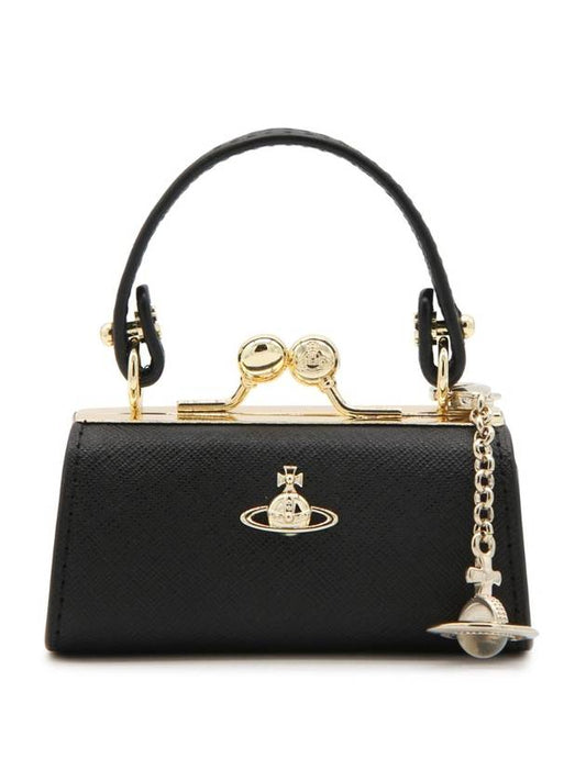 ORB Charm Leather Shoulder Bag Black - VIVIENNE WESTWOOD - BALAAN 1