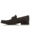 Gancini Suede Moccasin Loafers Dark Brown - SALVATORE FERRAGAMO - BALAAN 4