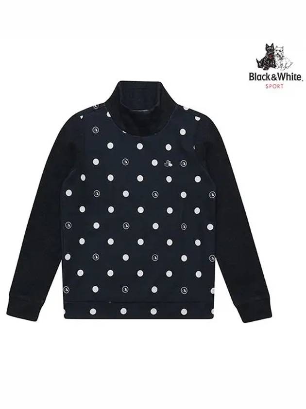 White brushed high neck long sleeve 9210LDPD NAVY - BLACK&WHITE - BALAAN 1