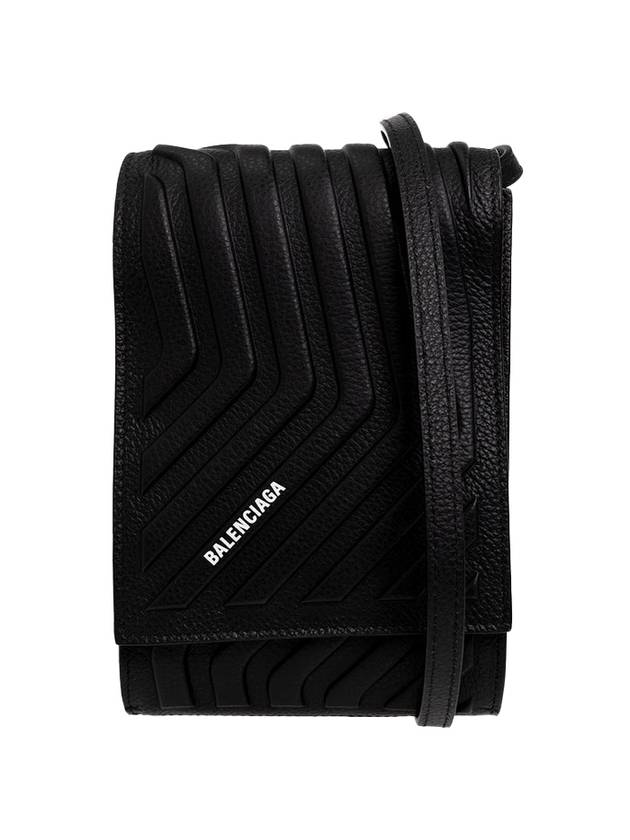 Grain Calfskin Car Strap Phone Cross Bag Black - BALENCIAGA - BALAAN 1