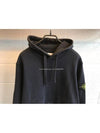 Wappen Patch Garment Dyed Hoodie Navy - STONE ISLAND - BALAAN 3