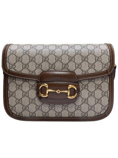 Women s 602204 GG Supreme Canvas 1955 Horsebit Shoulder Bag - GUCCI - BALAAN 1