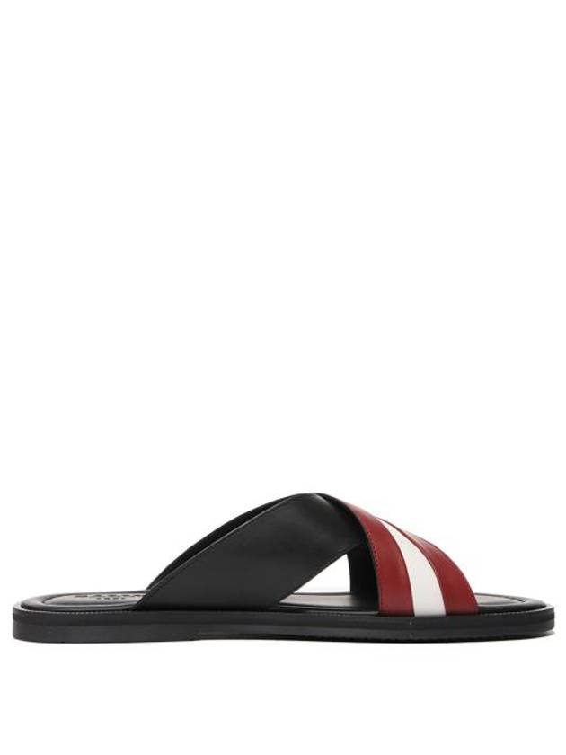 Jabil Leather Slippers Black Red - BALLY - BALAAN 3