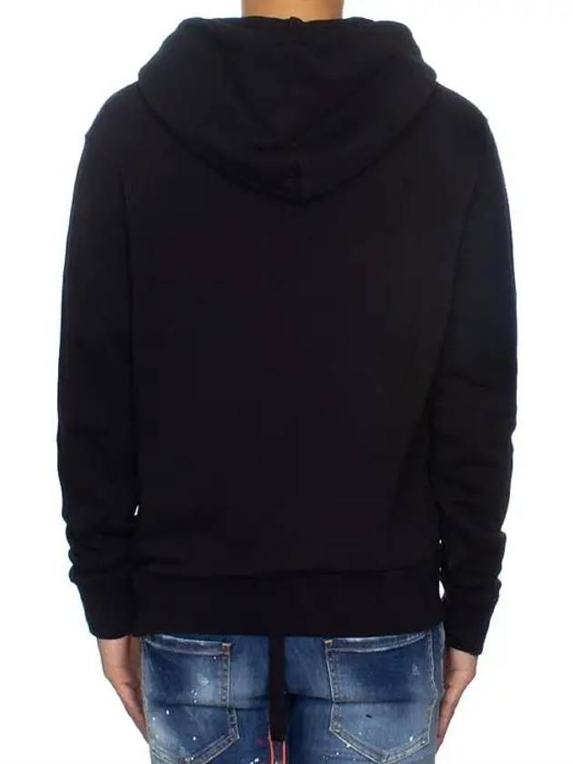 Men s Mini Logo Printed Hooded Sweatshirt Black OMBB034E - OFF WHITE - BALAAN 5