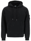 Lens Wappen Diagonal Fleece Hoodie Black - CP COMPANY - BALAAN 1