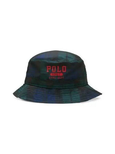 Packable Plaid Bucket Hat Black - POLO RALPH LAUREN - BALAAN 1