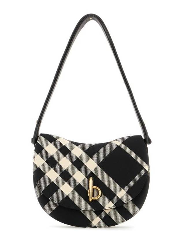 Rocking Horse Check Medium Shoulder Bag Black - BURBERRY - BALAAN 1