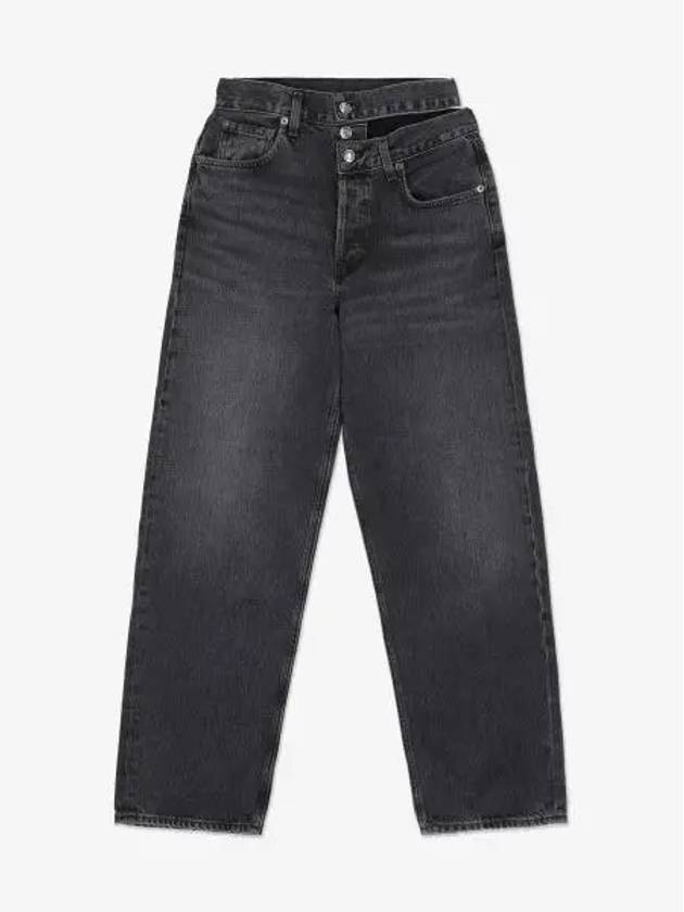 Women's Broken Waistband Straight Jeans Black - AGOLDE - BALAAN 2