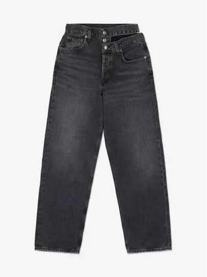 Women's Broken Waistband Straight Jeans Black - AGOLDE - BALAAN 2