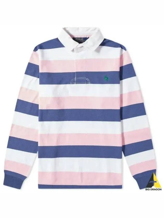 Striped Cotton Long Sleeve PK Shirt Pink - POLO RALPH LAUREN - BALAAN.
