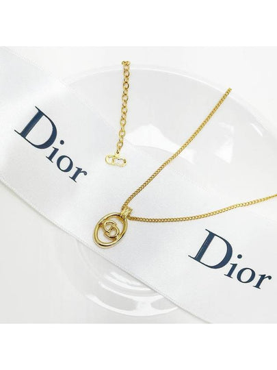 Logo Initial Oval Gold Necklace 4VDIA34539 - DIOR - BALAAN 2