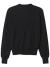 Red Heart Logo Merino Wool Cardigan Black - AMI - BALAAN 3