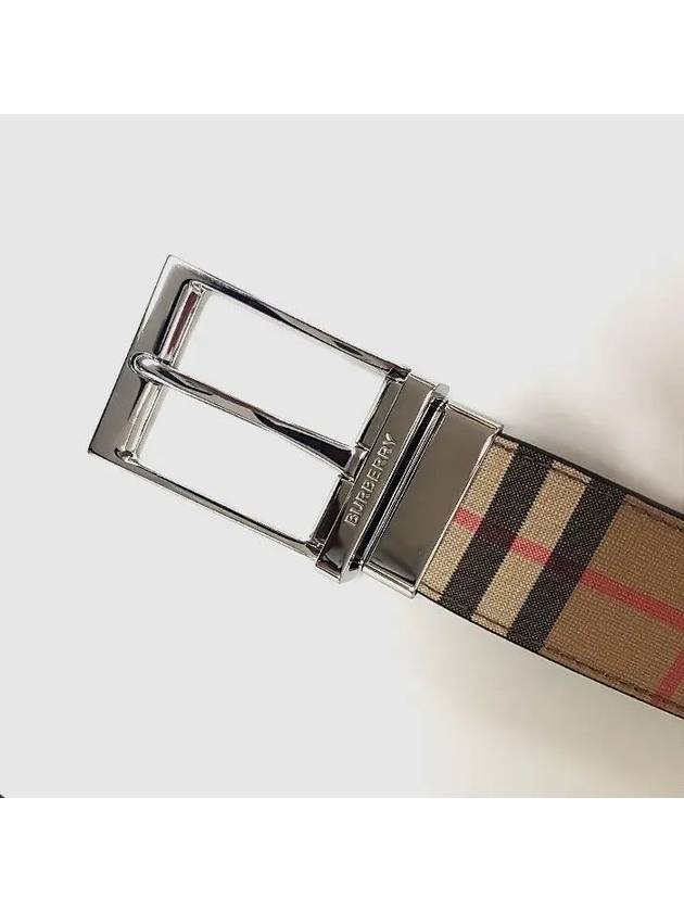 Reversible Vintage Check Leather Belt Archive Beige - BURBERRY - BALAAN 5