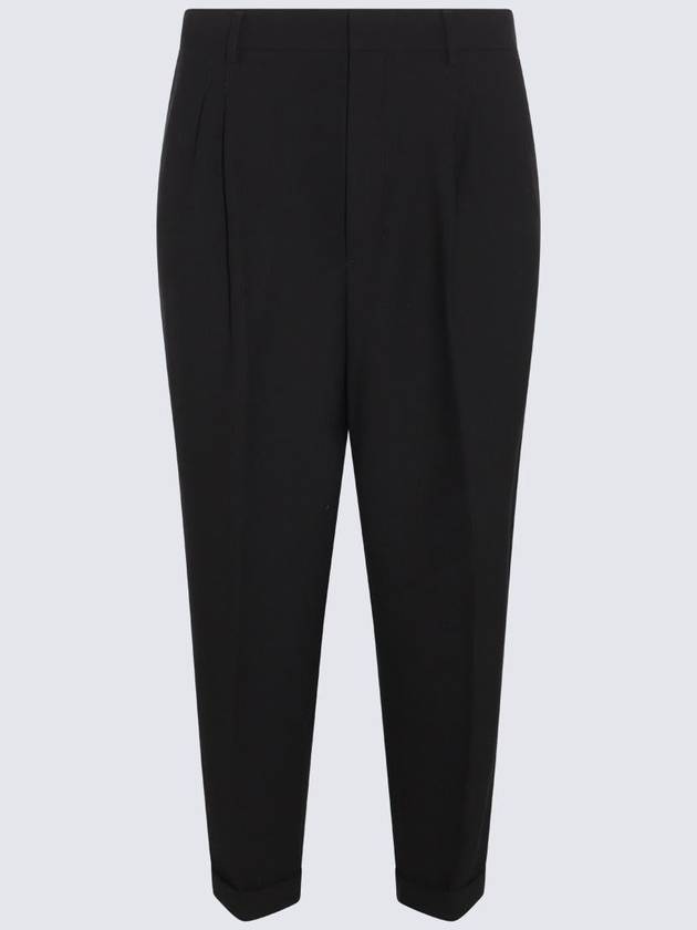 Pressed Crease Cropped Slacks Black - AMI - BALAAN 5