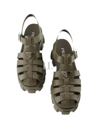 Monolith Rubber Sandals Military Green - PRADA - BALAAN 2