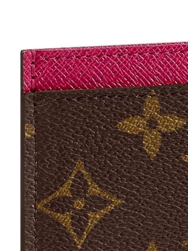 Monogram Card Wallet Fuchsia Brown - LOUIS VUITTON - BALAAN 6