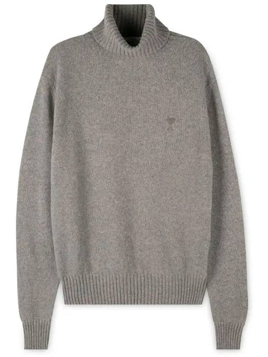 Heart Logo Turtleneck Grey - AMI - BALAAN 2