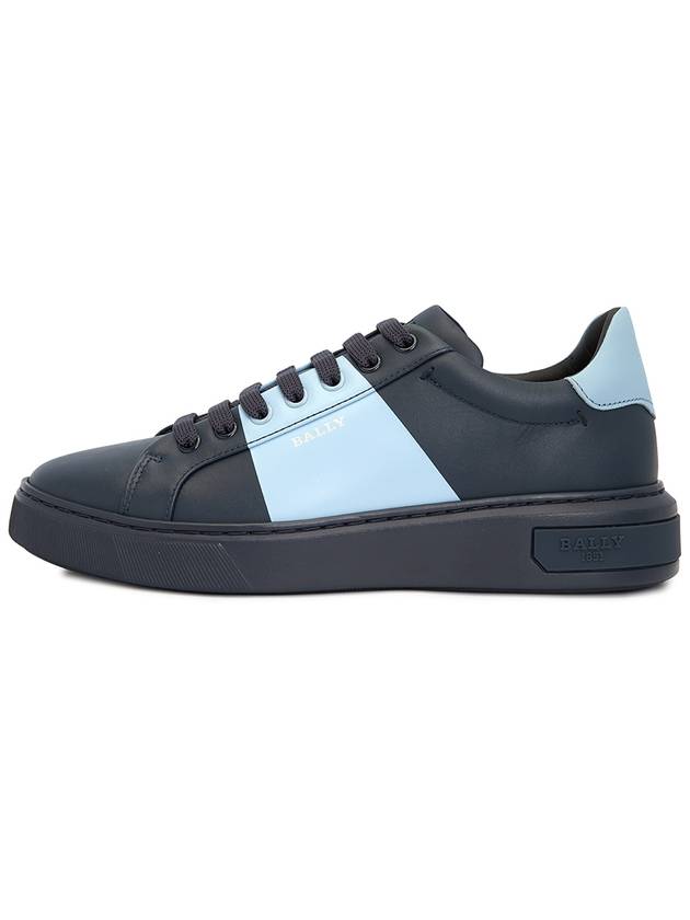 Mitty Color Block Leather Low Top Sneakers Navy - BALLY - BALAAN 1