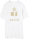 Zewel Logo Linen Short Sleeve T-Shirt White - ISABEL MARANT - BALAAN 3