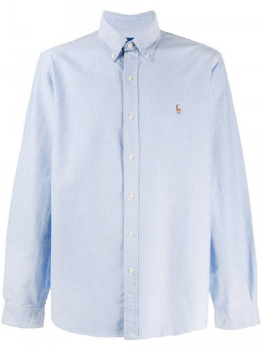 Embroidery Pony Oxford Long Sleeve Shirt Blue - POLO RALPH LAUREN - BALAAN 1