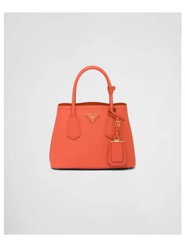 Double Saffiano Leather Mini Bag Orange - PRADA - BALAAN 2