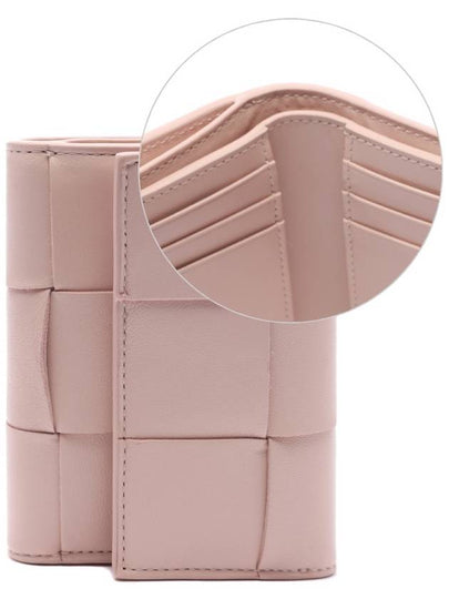 Cassette Tri-Fold Zipper Half Wallet Pink - BOTTEGA VENETA - BALAAN 2