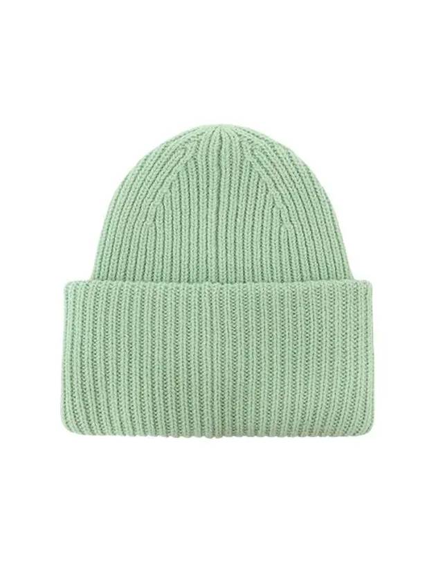 Face Patch Ribbed Wool Beanie Spring Green - ACNE STUDIOS - BALAAN 5