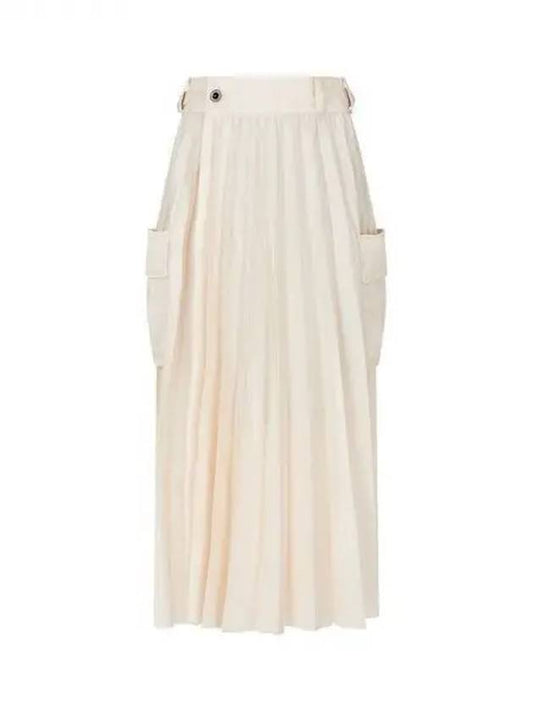 Women's Side Buckle Wrap Pleated Skirt Beige 271352 - SACAI - BALAAN 1